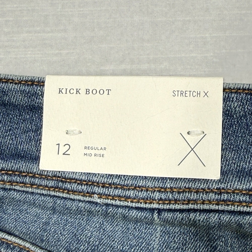 American Eagle Kick Boot Jeans Women 12 Stretch‎ Vintage Distressed Look - Picture 8 of 16